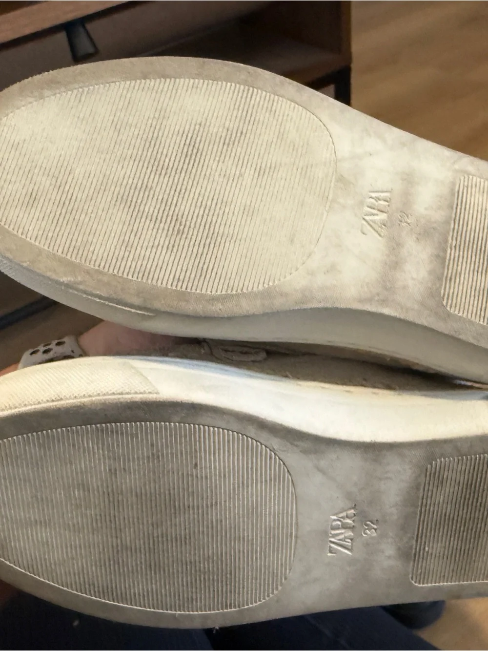 Zara Light Beige Suede Kids Slip-On Loafers